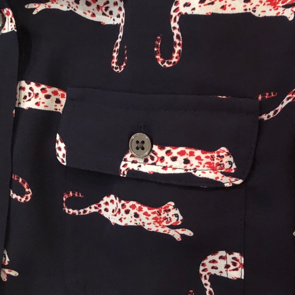 LOFT | Leopard Print Button Down Blouse Top - Picture 4 of 6